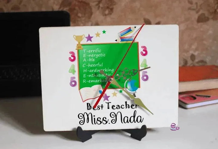 Wooden Desk Clock - Teachers - WE PRINT