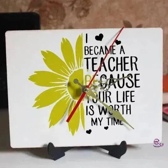 Wooden Desk Clock - Teachers - WE PRINT