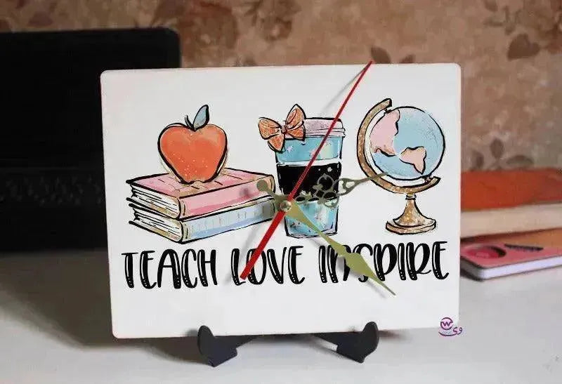 Wooden Desk Clock - Teachers - WE PRINT