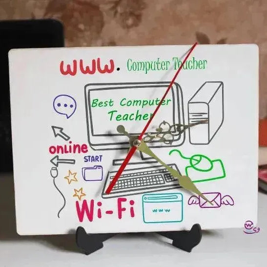 Wooden Desk Clock - Teachers - WE PRINT