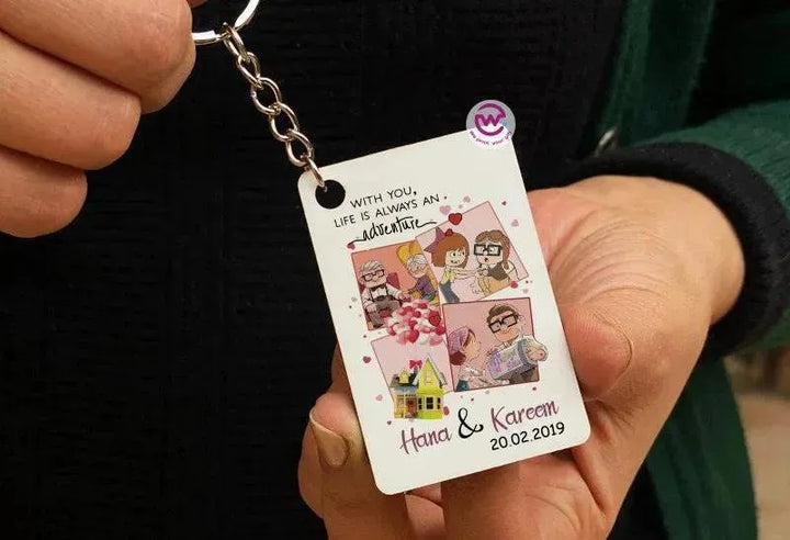 Wooden Keychain - UP Cartoon - WE PRINT